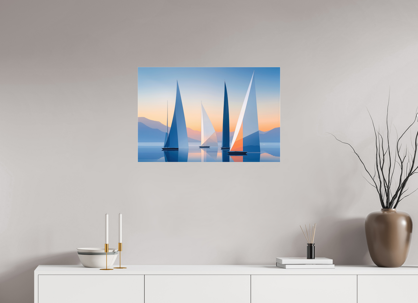 75 x 50 cm, Acrylglas glänzend standard Segel der Stille