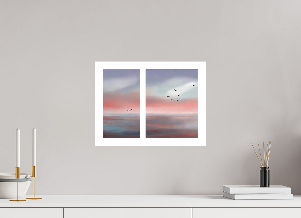 40 x 30 cm, Fine Art Print Hahnemühle Baryta Diptychon Vögel an der Küste-01