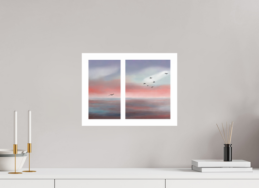 40 x 30 cm, Fine Art Print Hahnemühle Baryta Diptychon Vögel an der Küste-01