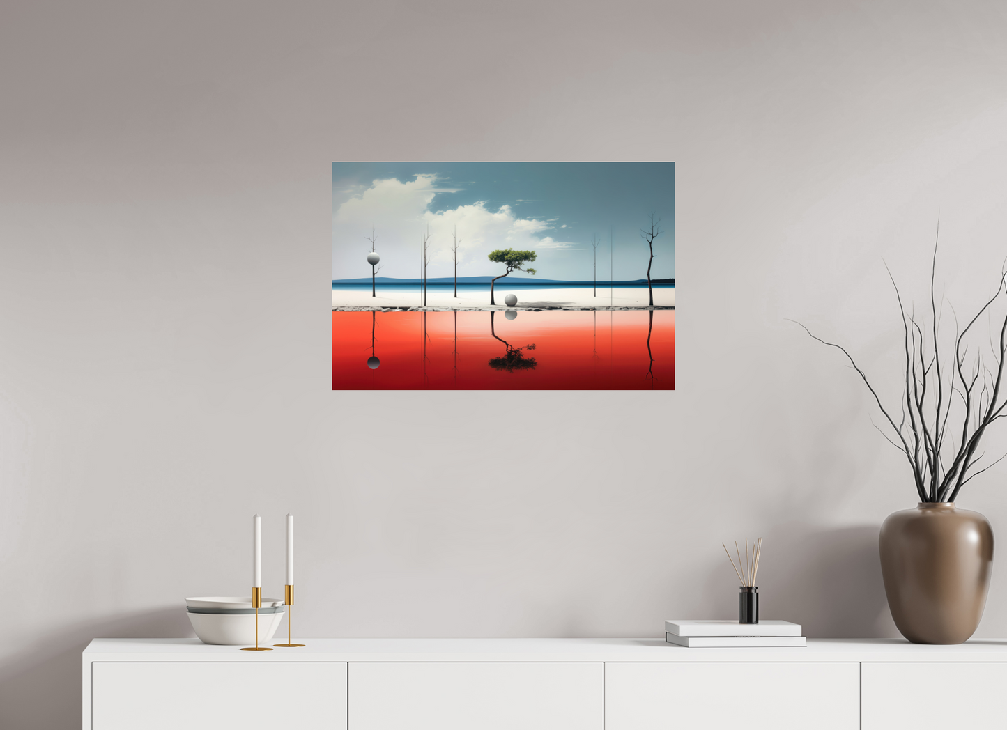 75 x 50 cm, Acrylglas glänzend standard Balance am Rand des Wassers—Wandkunst, Fine Art Print, Leinwand, Acryldruck, Alu-Dibond