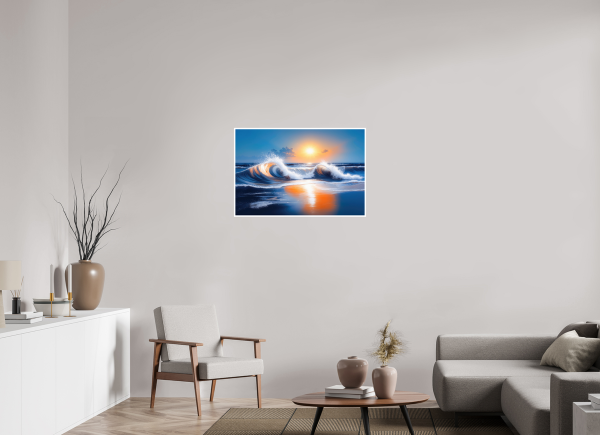 90 x 60 cm, Fine Art Print Hahnemühle Baryta Brandung im Licht—Wandkunst, Fine Art Print, Leinwand, Acryldruck, Alu-Dibond