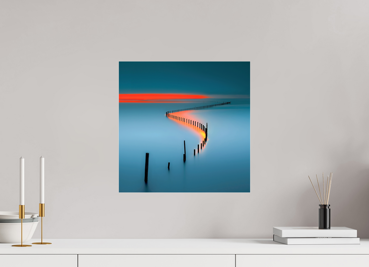 40 x 40 cm, Acrylglas glänzend standard Lichtweg im Watt