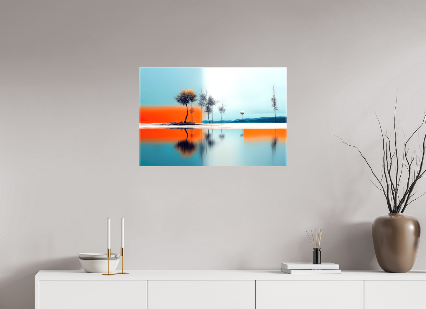 75 x 50 cm, Leinwand glänzend Horizont der Gegensätze—Wandkunst, Fine Art Print, Leinwand, Acryldruck, Alu-Dibond