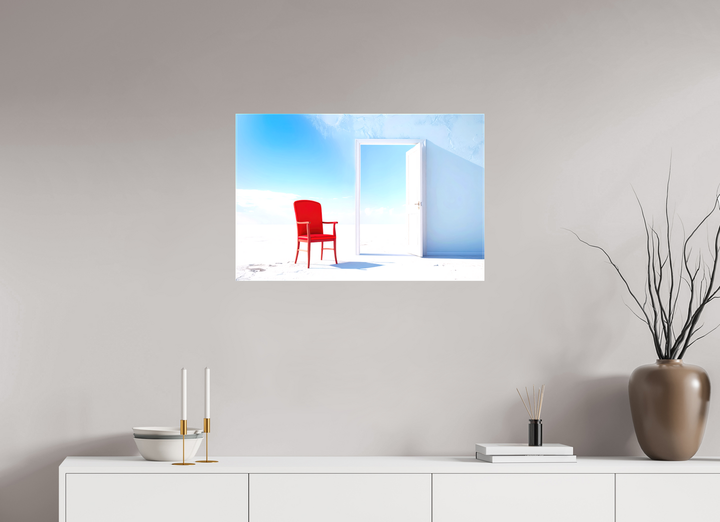 75 x 50 cm, Leinwand glänzend Blick durch die Tür surreal-02