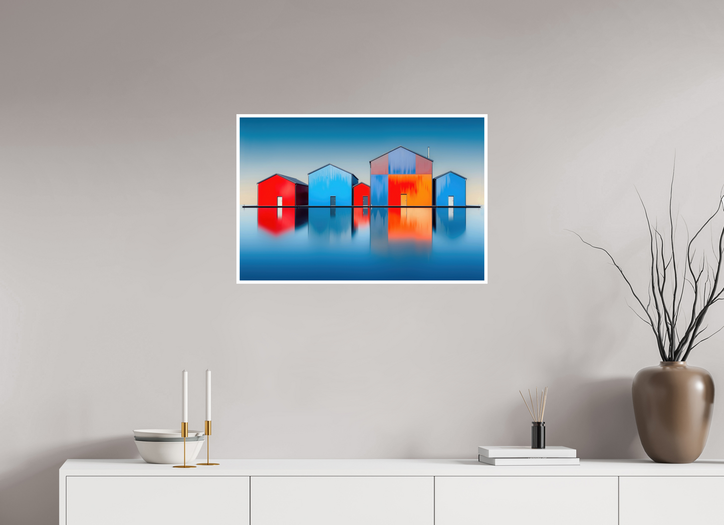 75 x 50 cm, Fine Art Print Hahnemühle Baryta Farbklang am Wasser—Wandkunst, Fine Art Print, Leinwand, Acryldruck, Alu-Dibond
