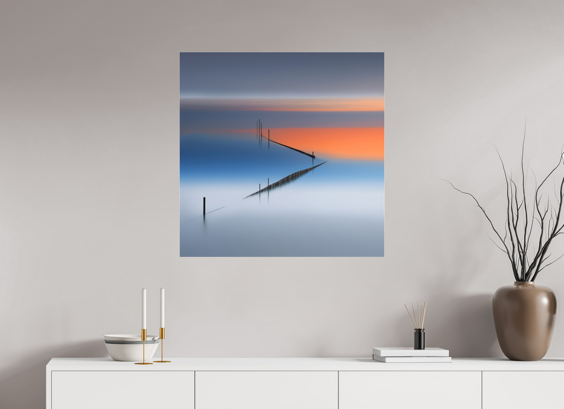 80 x 80 cm, Fine Art Pigmentdruck hinter Acrylglas Stille Linien