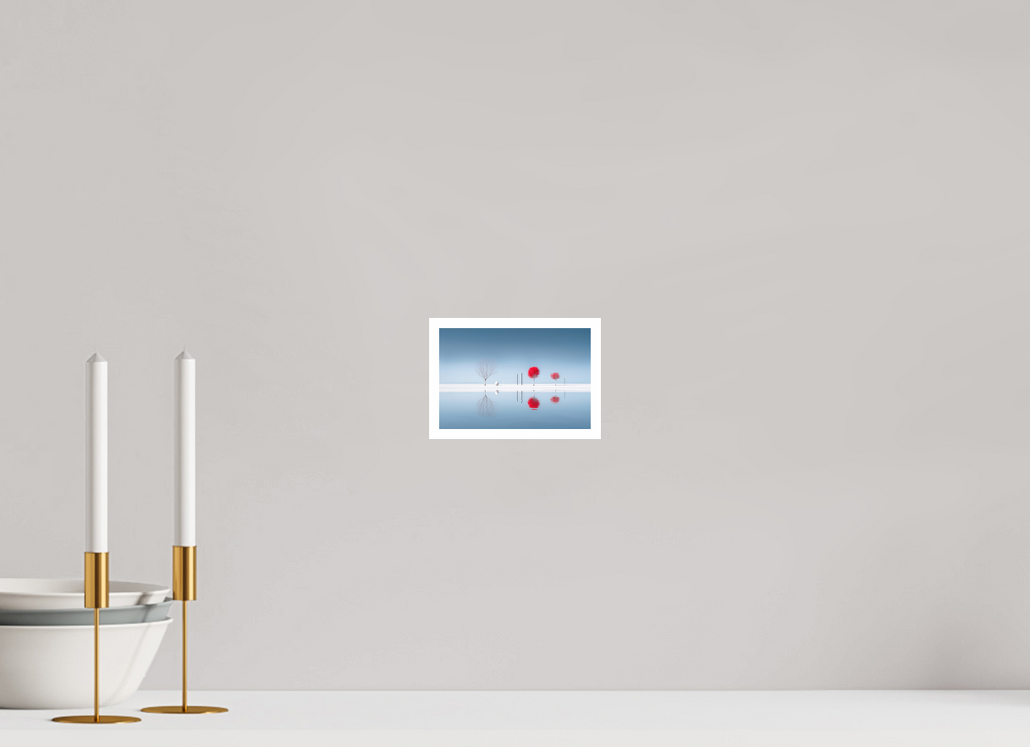 15 x 10 cm, Fine Art Print Hahnemühle Baryta Rote Stille am Ufer