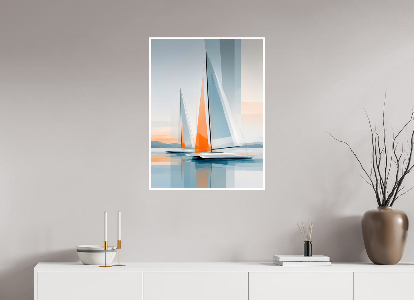 60 x 80 cm, Fine Art Print Hahnemühle Baryta Orange im Blau