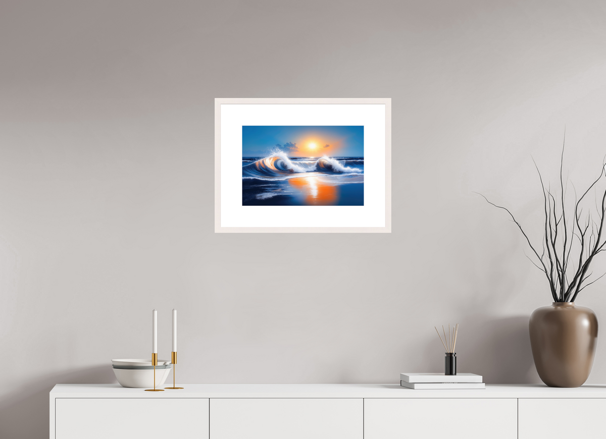45 x 30 cm, Fine Art Print gerahmt Brandung im Licht—Wandkunst, Fine Art Print, Leinwand, Acryldruck, Alu-Dibond