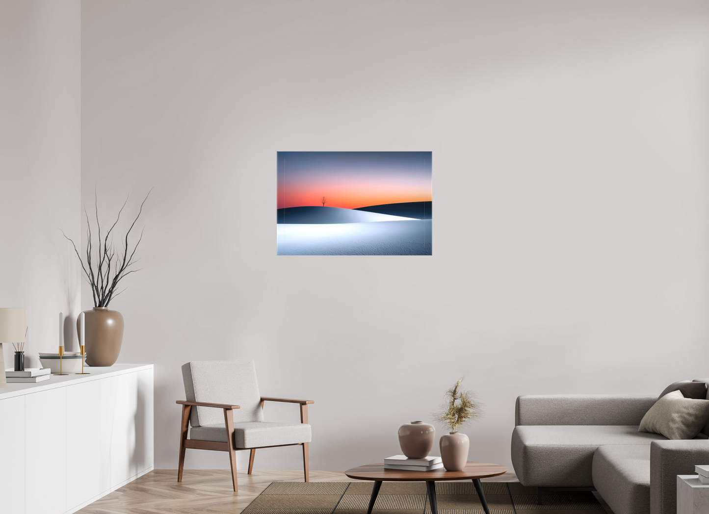 90 x 60 cm, Leinwand glänzend Kälte und Glut—Wandkunst, Fine Art Print, Leinwand, Acryldruck, Alu-Dibond