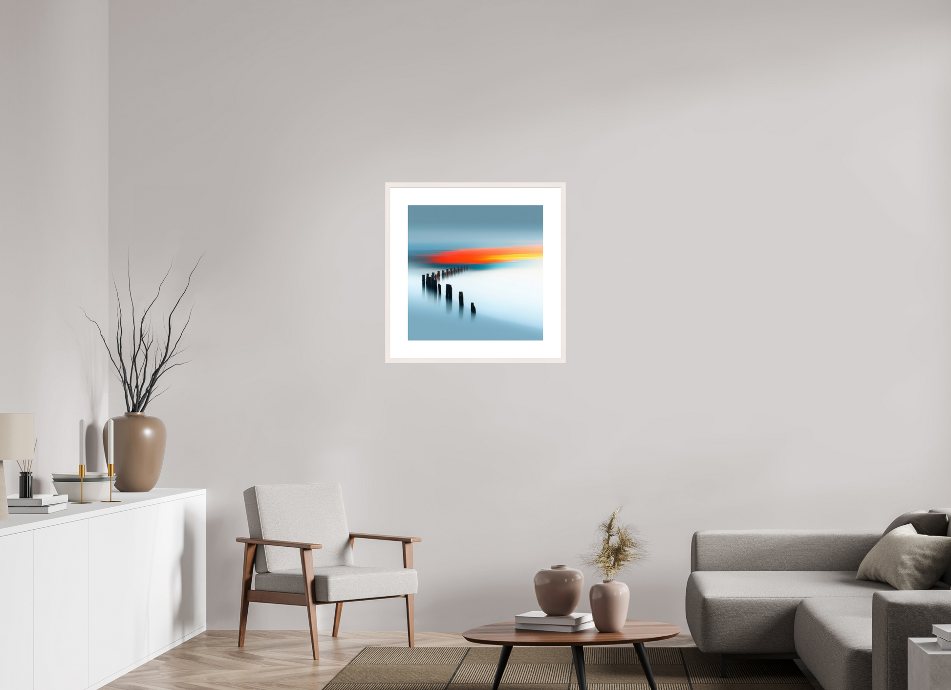 60 x 60 cm, Fine Art Print gerahmt Pfad ins Licht