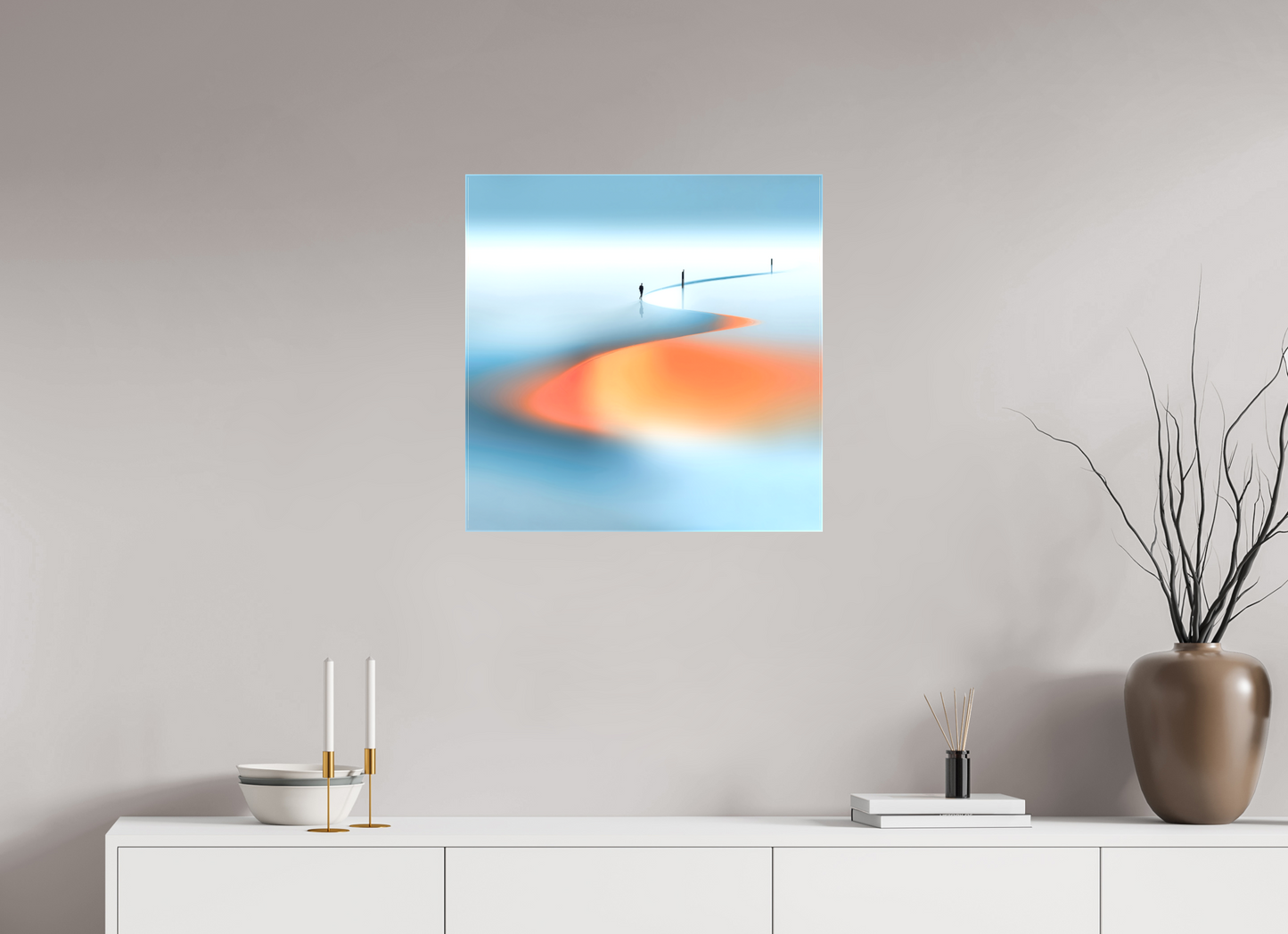 60 x 60 cm, Leinwand glänzend Weg der Gezeiten - square
