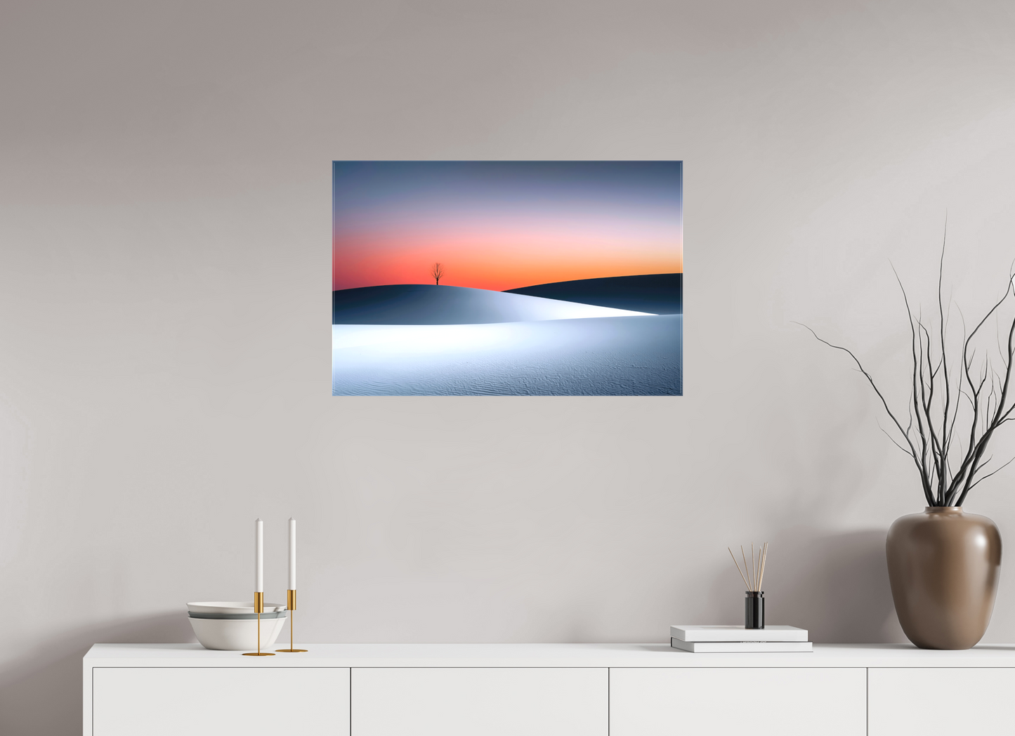 75 x 50 cm, Leinwand glänzend Kälte und Glut—Wandkunst, Fine Art Print, Leinwand, Acryldruck, Alu-Dibond