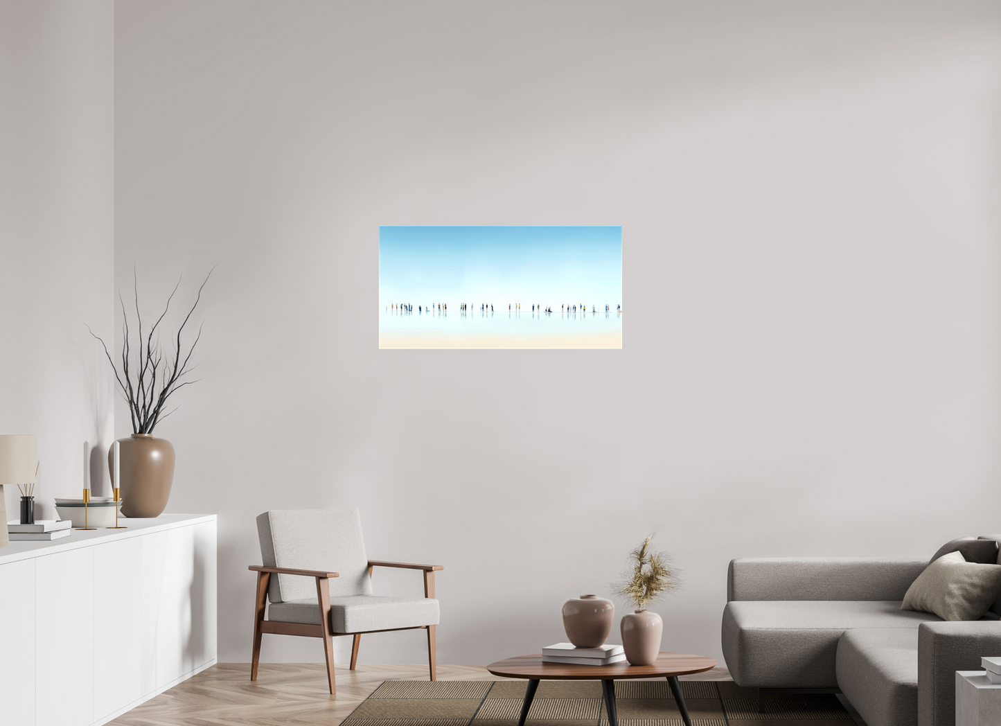 100 x 50 cm, Leinwand glänzend Menschen am Strand-01-21