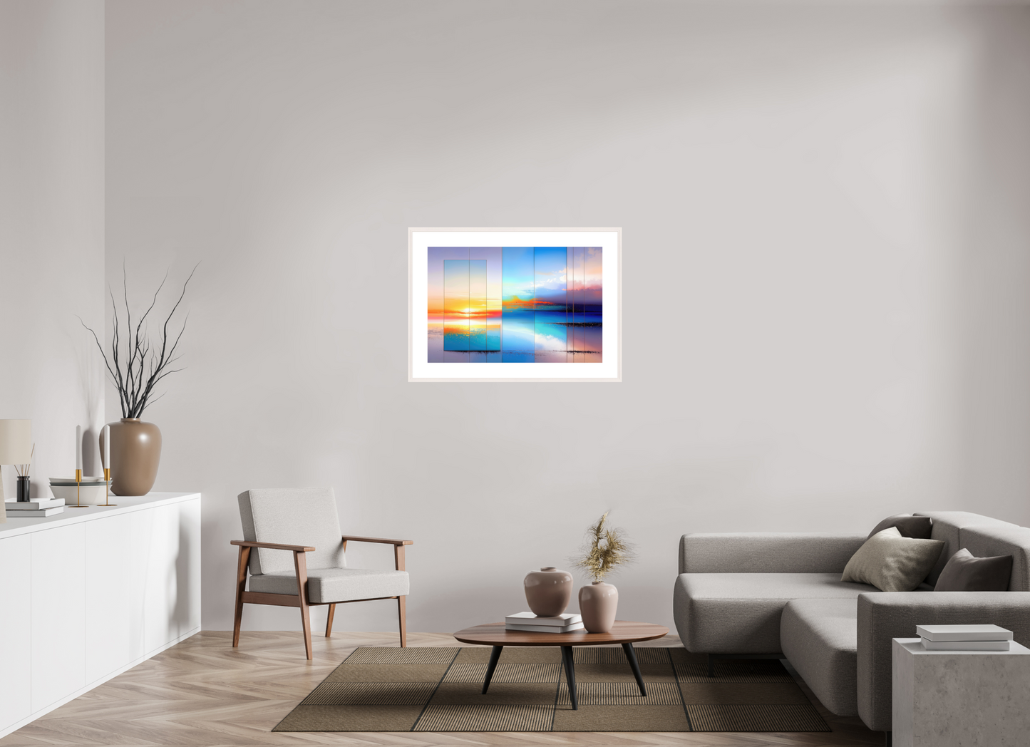 90 x 60 cm, Fine Art Print gerahmt Fenster zum Meer-01