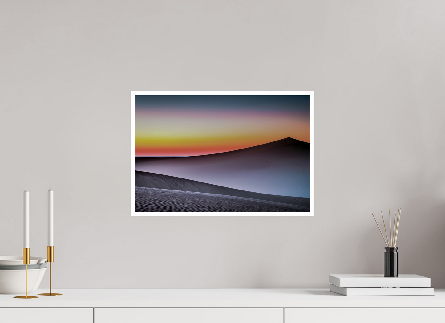 45 x 30 cm, Fine Art Print Hahnemühle Baryta Dämmerung über der Düne
