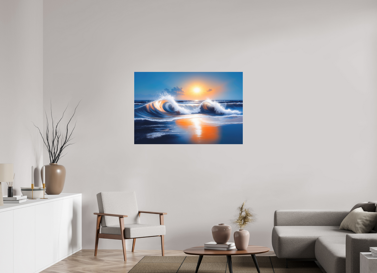 120 x 80 cm, Fine Art Pigmentdruck hinter Acrylglas Brandung im Licht—Wandkunst, Fine Art Print, Leinwand, Acryldruck, Alu-Dibond