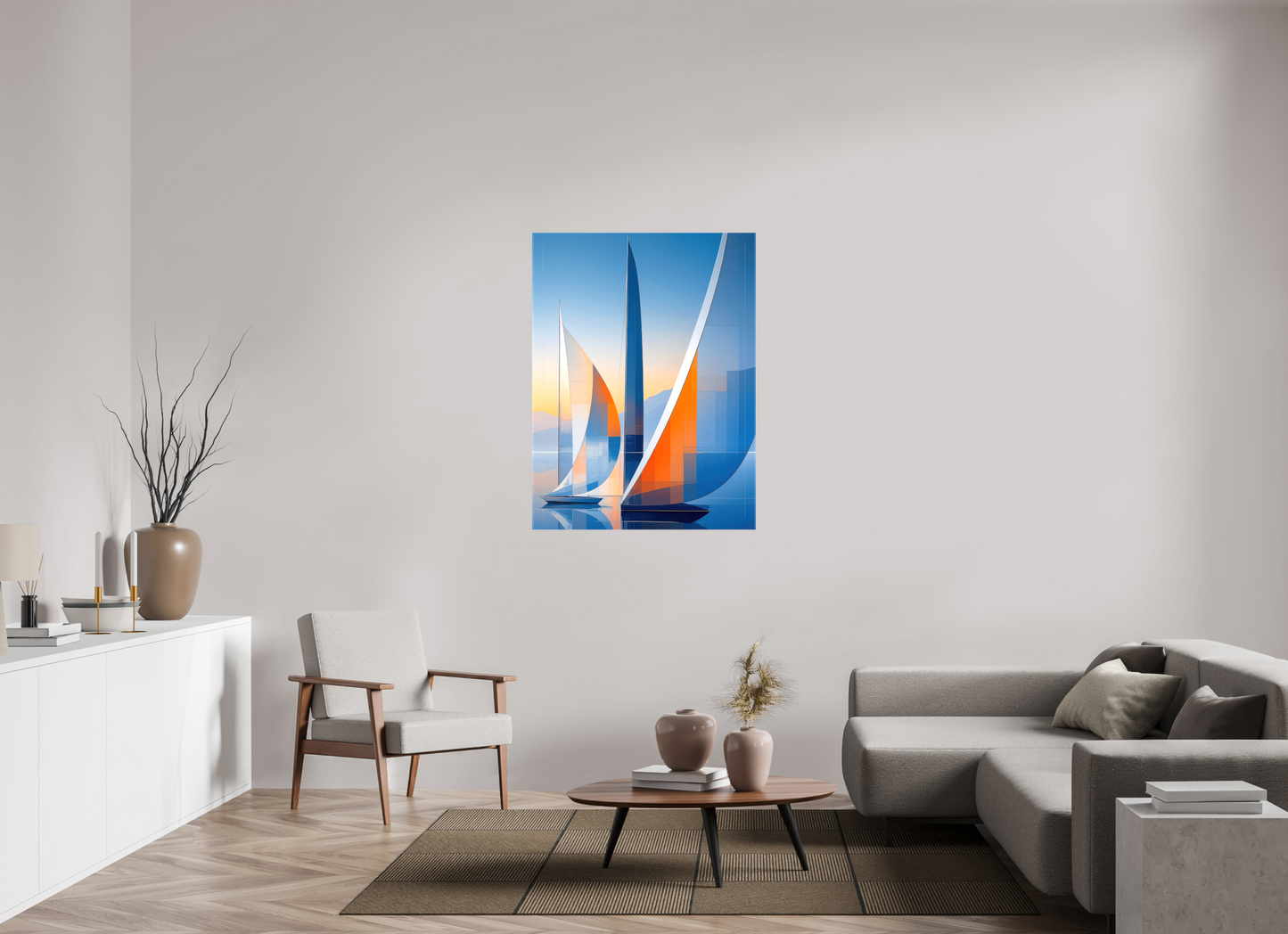 90 x 120 cm, Leinwand glänzend Segelräume
