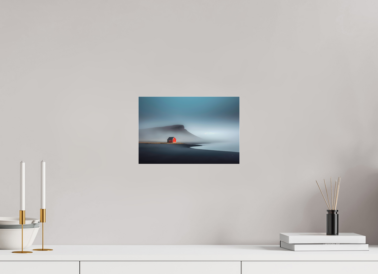 30 x 20 cm, Fine Art Pigmentdruck hinter Acrylglas Haus am Meer-01