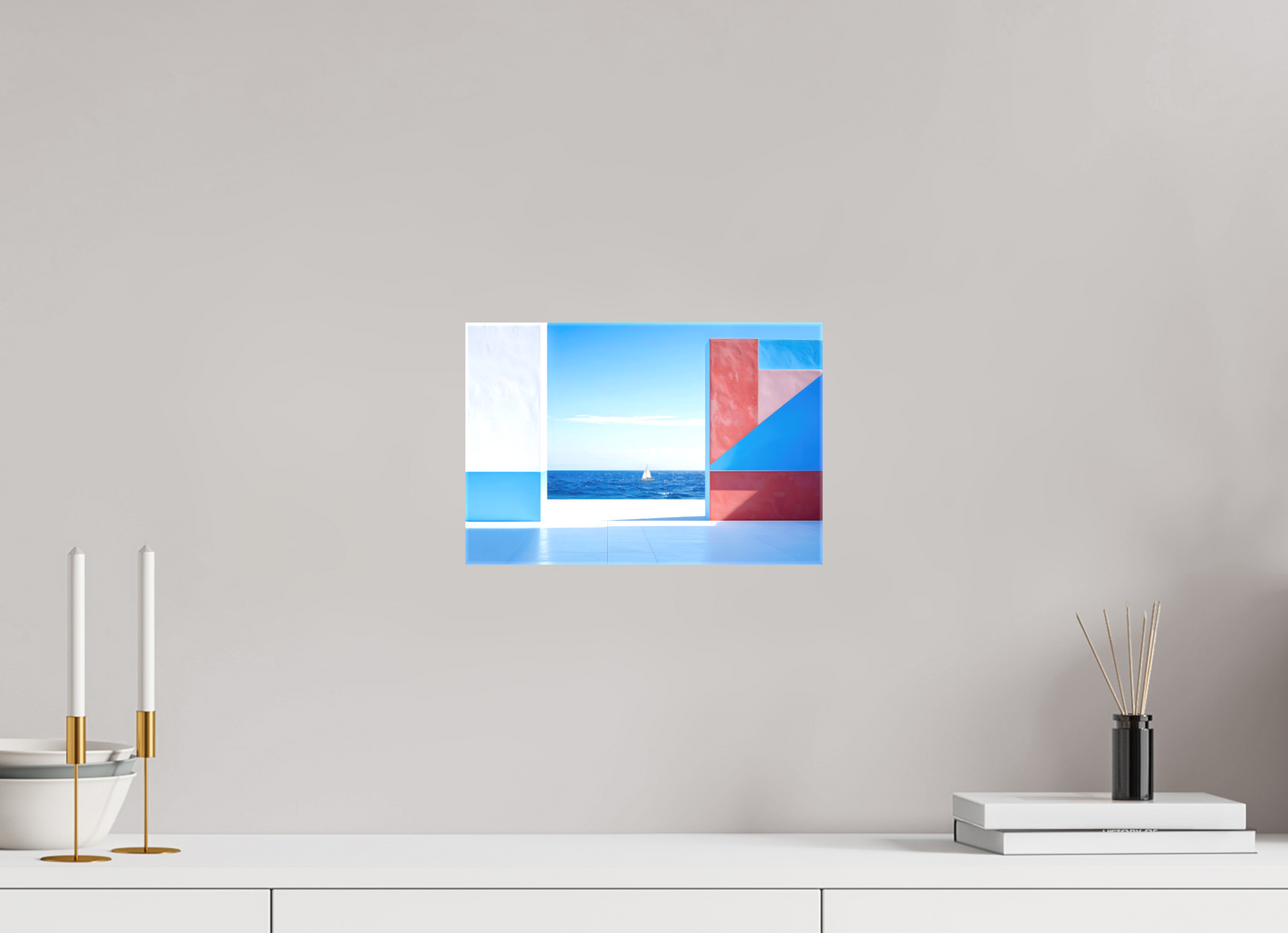 30 x 20 cm, Leinwand glänzend Mauer am Meer-03