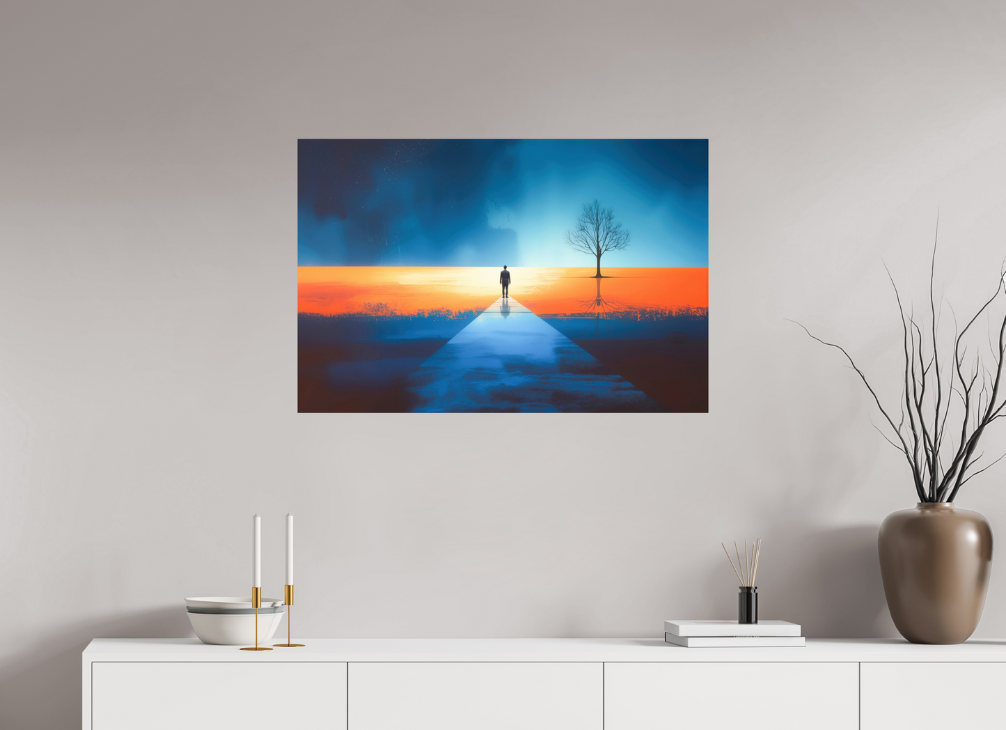 90 x 60 cm, Druck auf Alu-Dibond Der Pfad ins Zwischenlicht