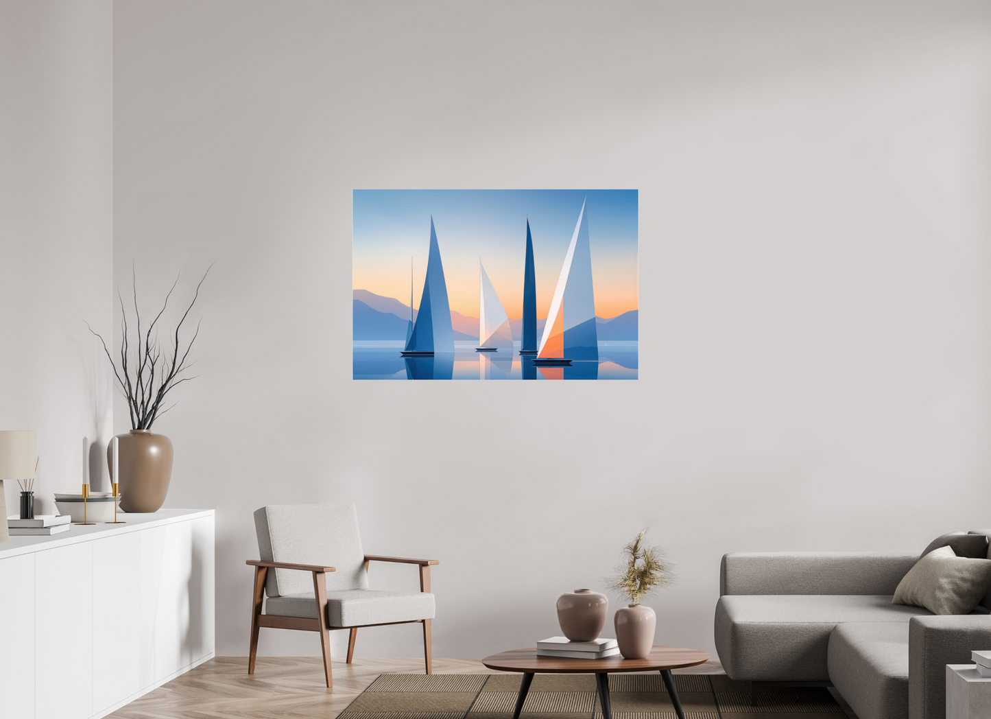 120 x 80 cm, Acrylglas glänzend standard Segel der Stille