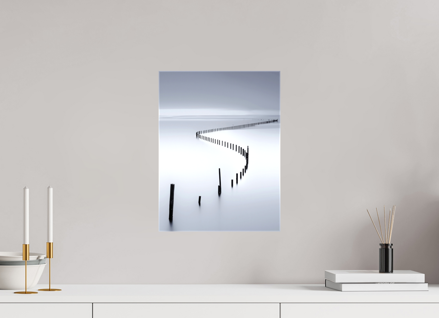 30 x 40 cm, Leinwand glänzend Lichtweg im Watt