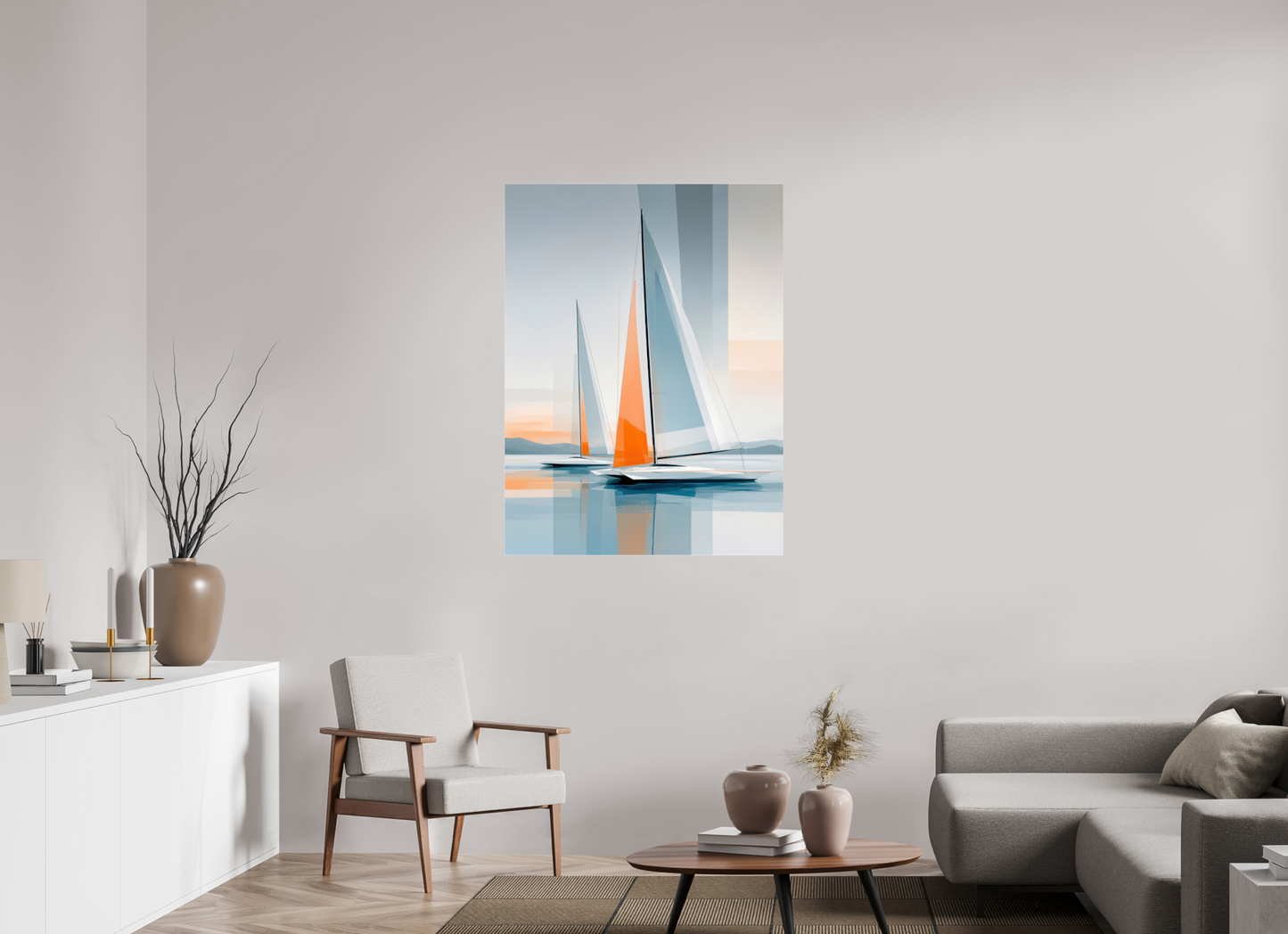 90 x 120 cm, Acrylglas glänzend standard Orange im Blau