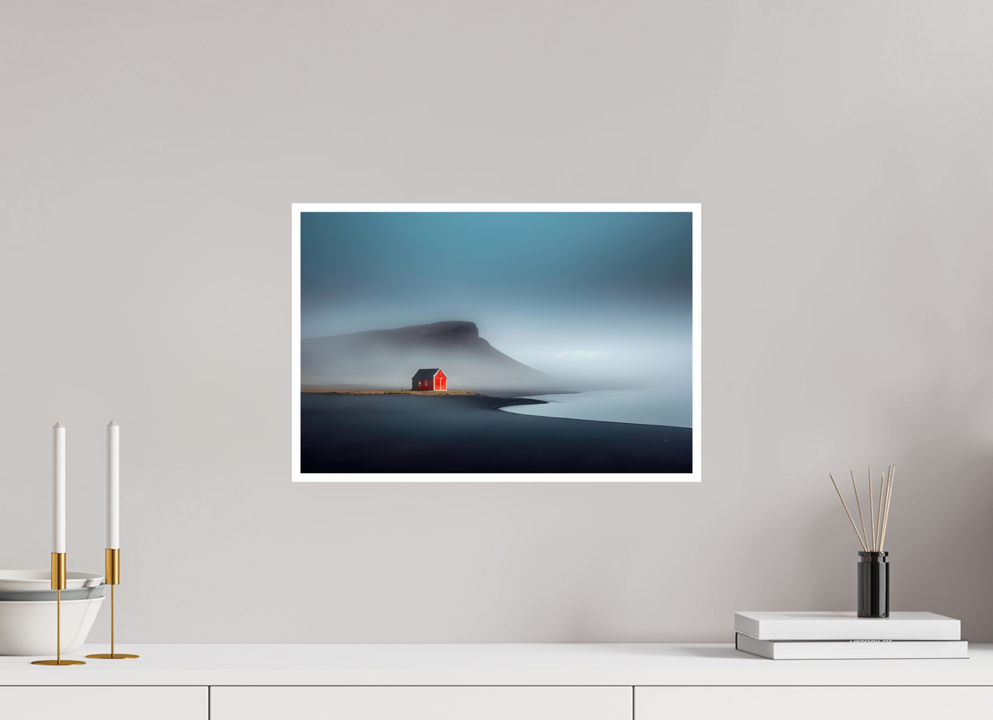 45 x 30 cm, Fine Art Print Hahnemühle Baryta Haus am Meer-01—Wandkunst, Fine Art Print, Leinwand, Acryldruck, Alu-Dibond