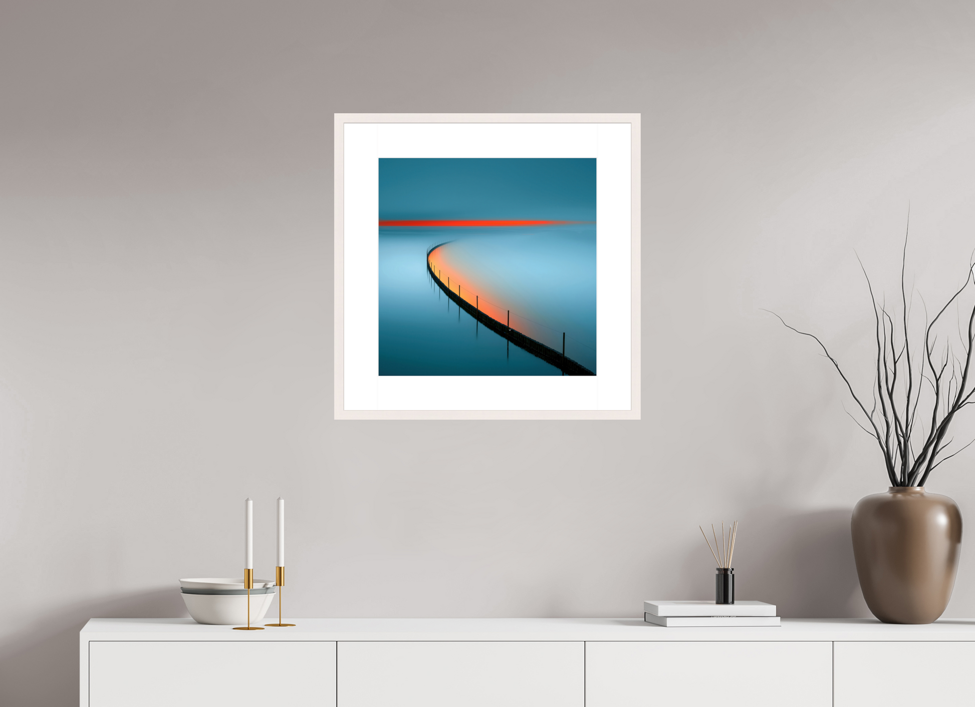 50 x 50 cm, Fine Art Print gerahmt Gezeitenfeuer