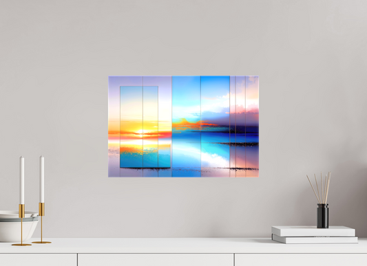 45 x 30 cm, Leinwand glänzend Fenster zum Meer-01—Wandkunst, Fine Art Print, Leinwand, Acryldruck, Alu-Dibond