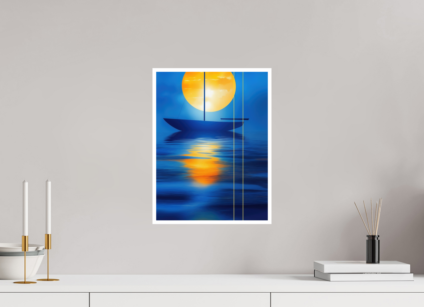 30 x 40 cm, Fine Art Print Hahnemühle Baryta Segel im goldenen Kreis—Wandkunst, Fine Art Print, Leinwand, Acryldruck, Alu-Dibond