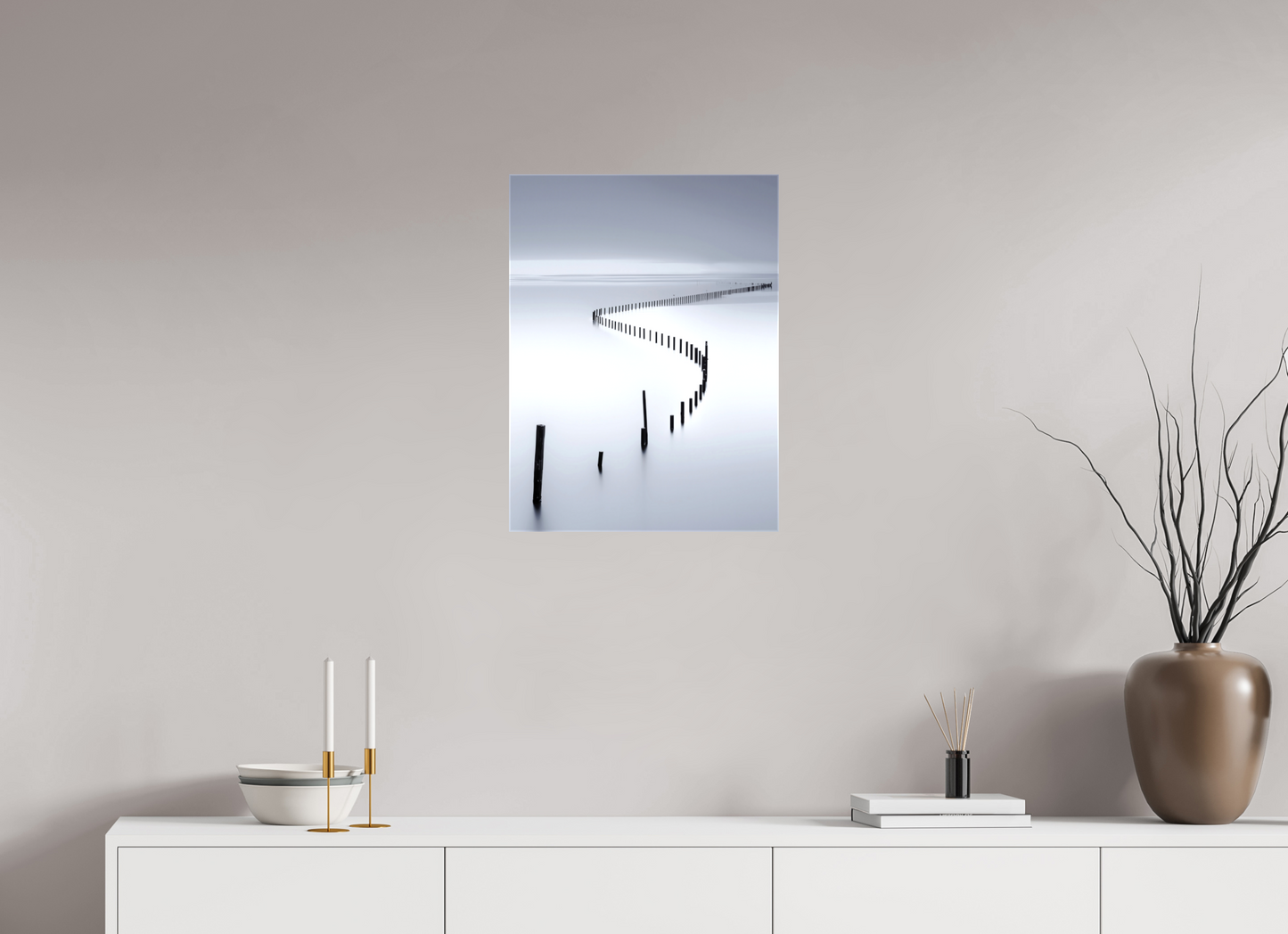 45 x 60 cm, Leinwand glänzend Lichtweg im Watt