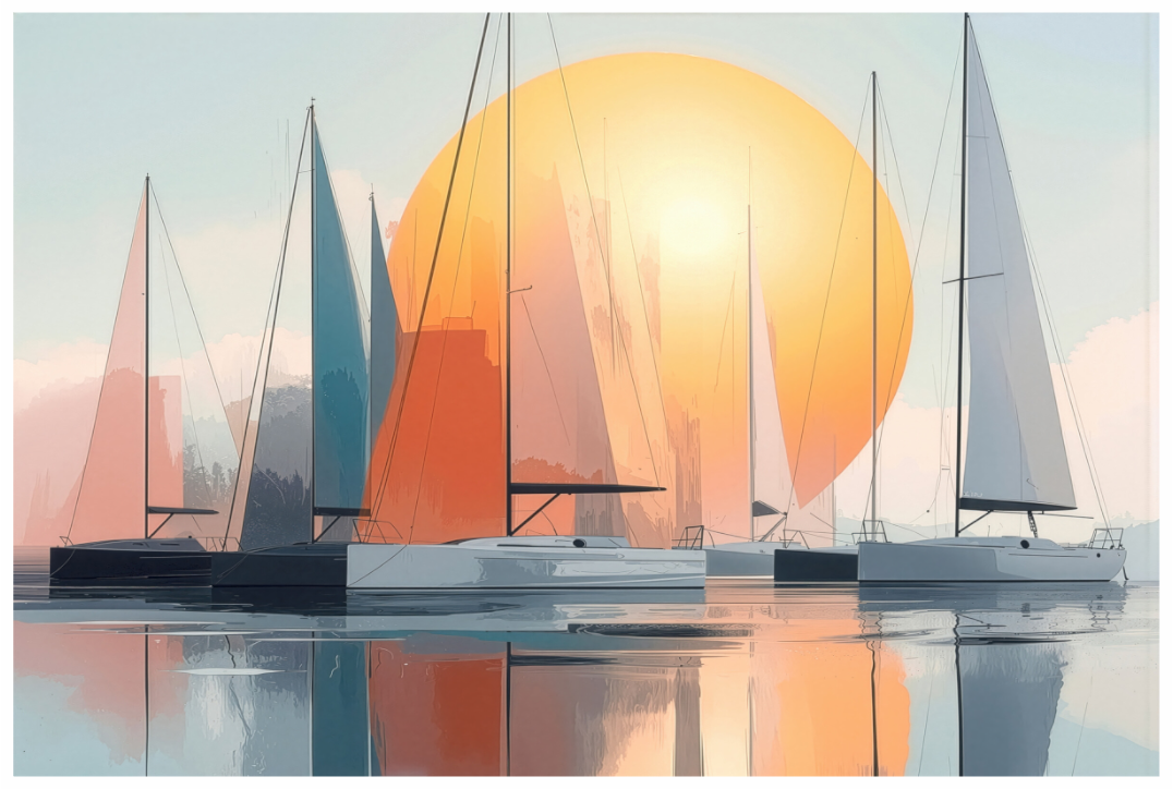 Main image Segelboot-Kunst - Zwischen Horizont und Geometrie-01—Wandkunst, Fine Art Print, Leinwand, Acryldruck, Alu-Dibond