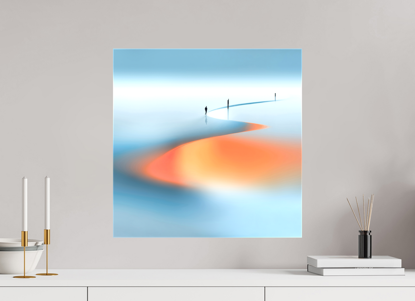 50 x 50 cm, Leinwand glänzend Weg der Gezeiten - square