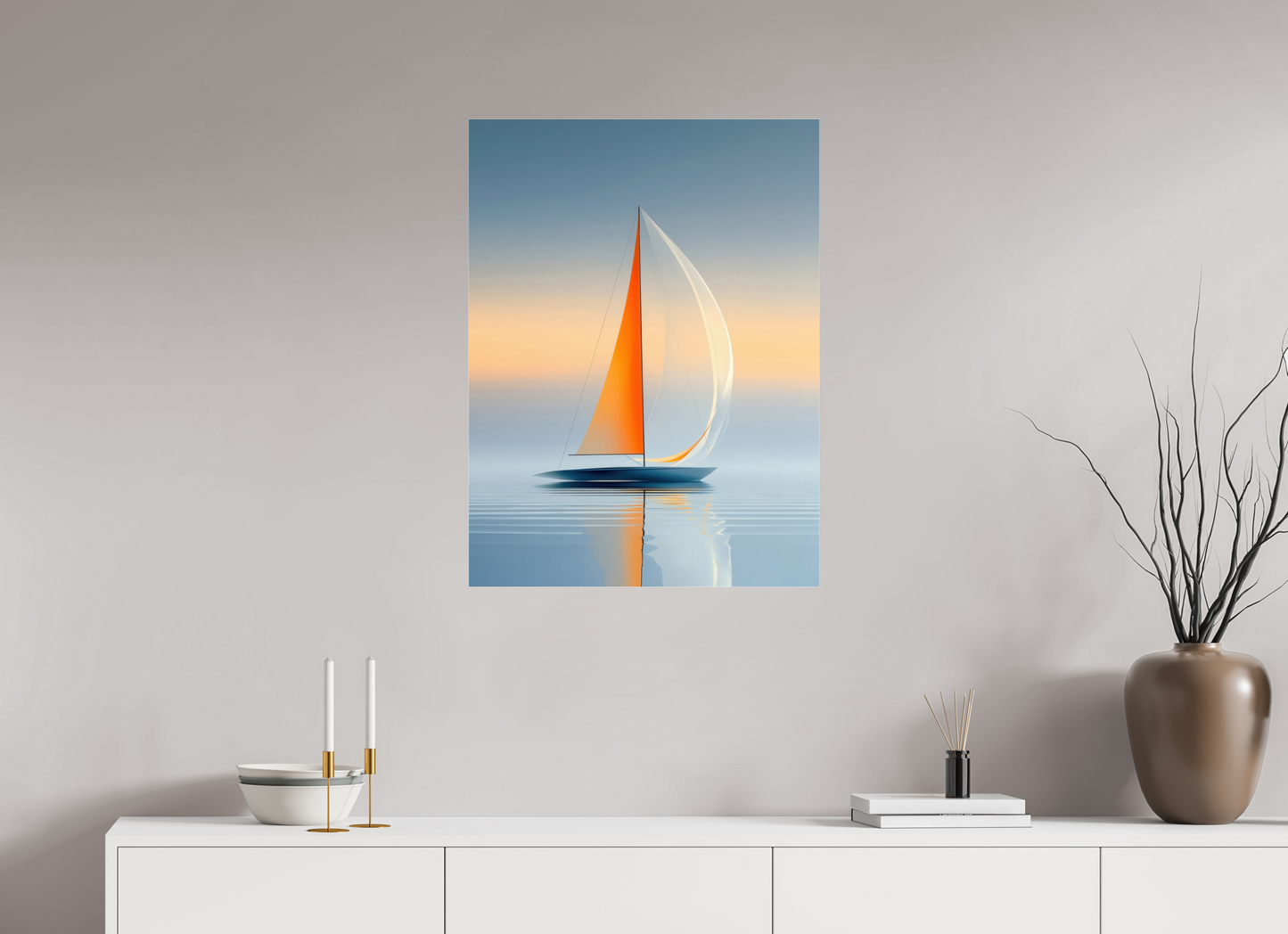 60 x 80 cm, Acrylglas glänzend standard Ein Segel, ein Horizont