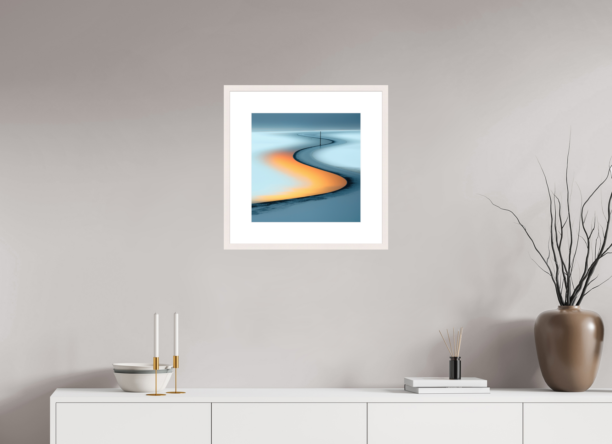 40 x 40 cm, Fine Art Print gerahmt Goldener Priel