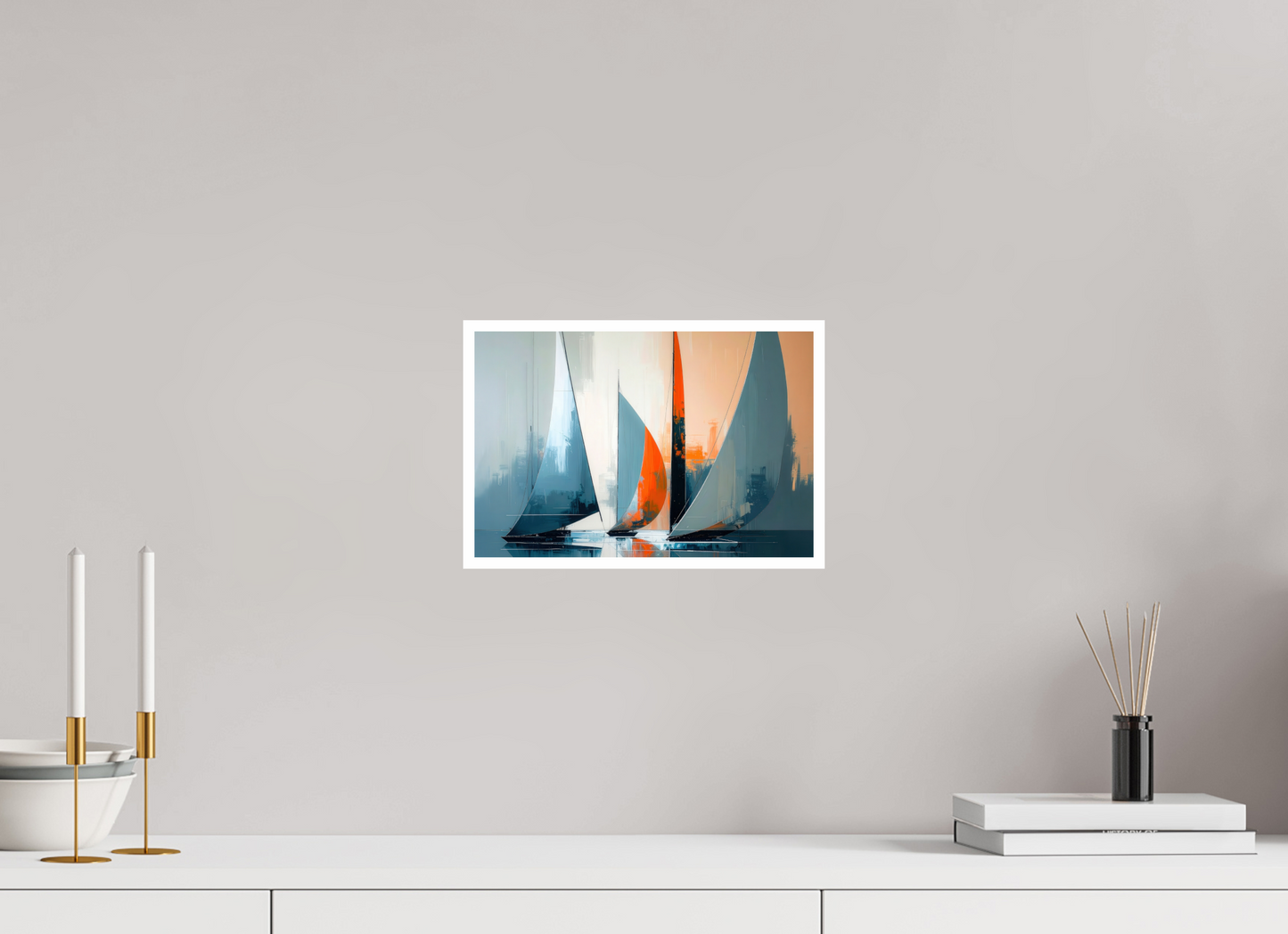 30 x 20 cm, Fine Art Print Hahnemühle Baryta Segelboote abstrakt-14-32