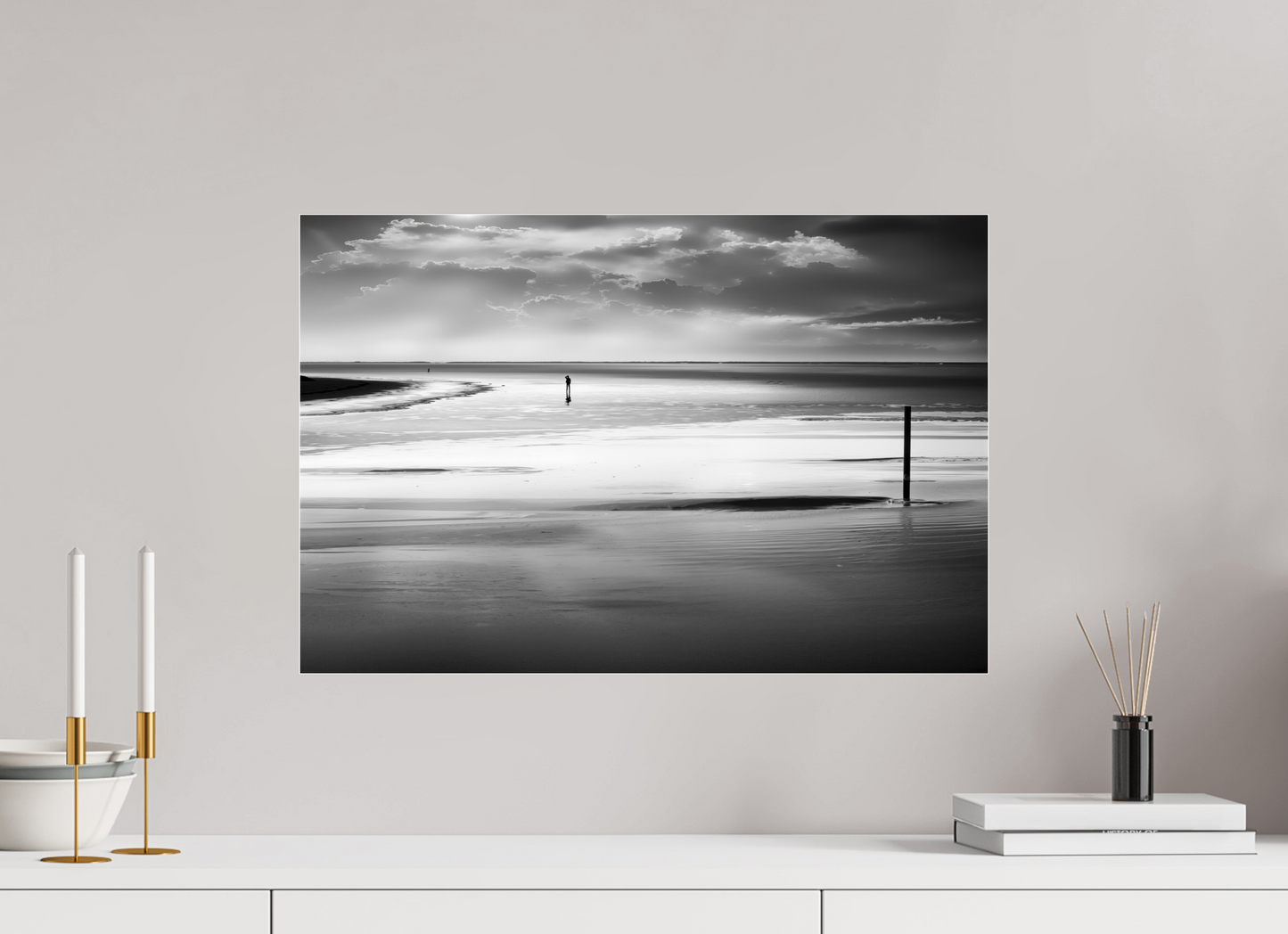 60 x 40 cm, Acrylglas glänzend standard Mann im Wattenmeer-01