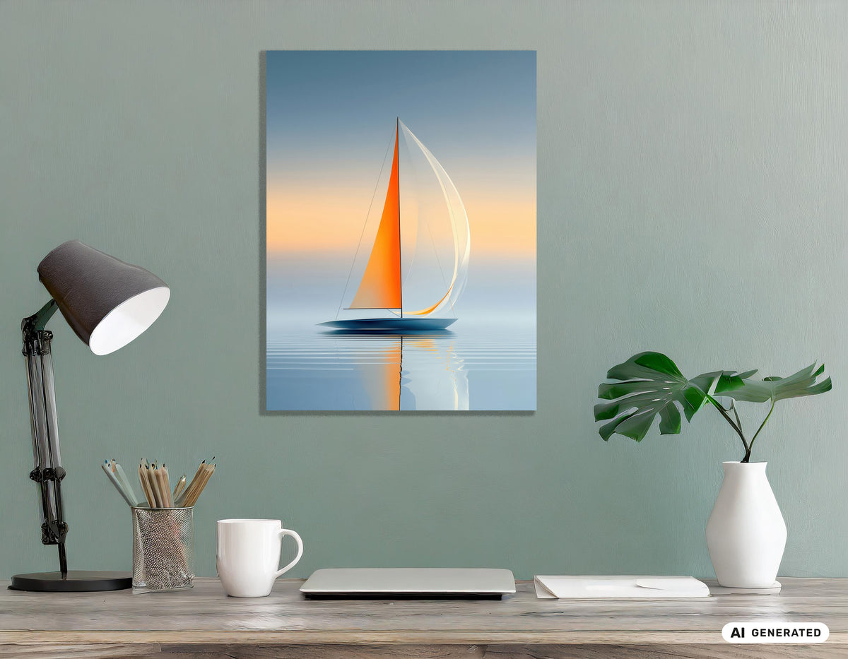 Ein Segel, ein Horizont—Wandkunst, Fine Art Print, Leinwand, Acryldruck