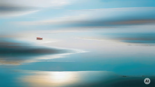 Boat in the Wadden Sea-06—Wall Art, Fine Art Print, Canvas, Acrylic Print, Alu-Dibond