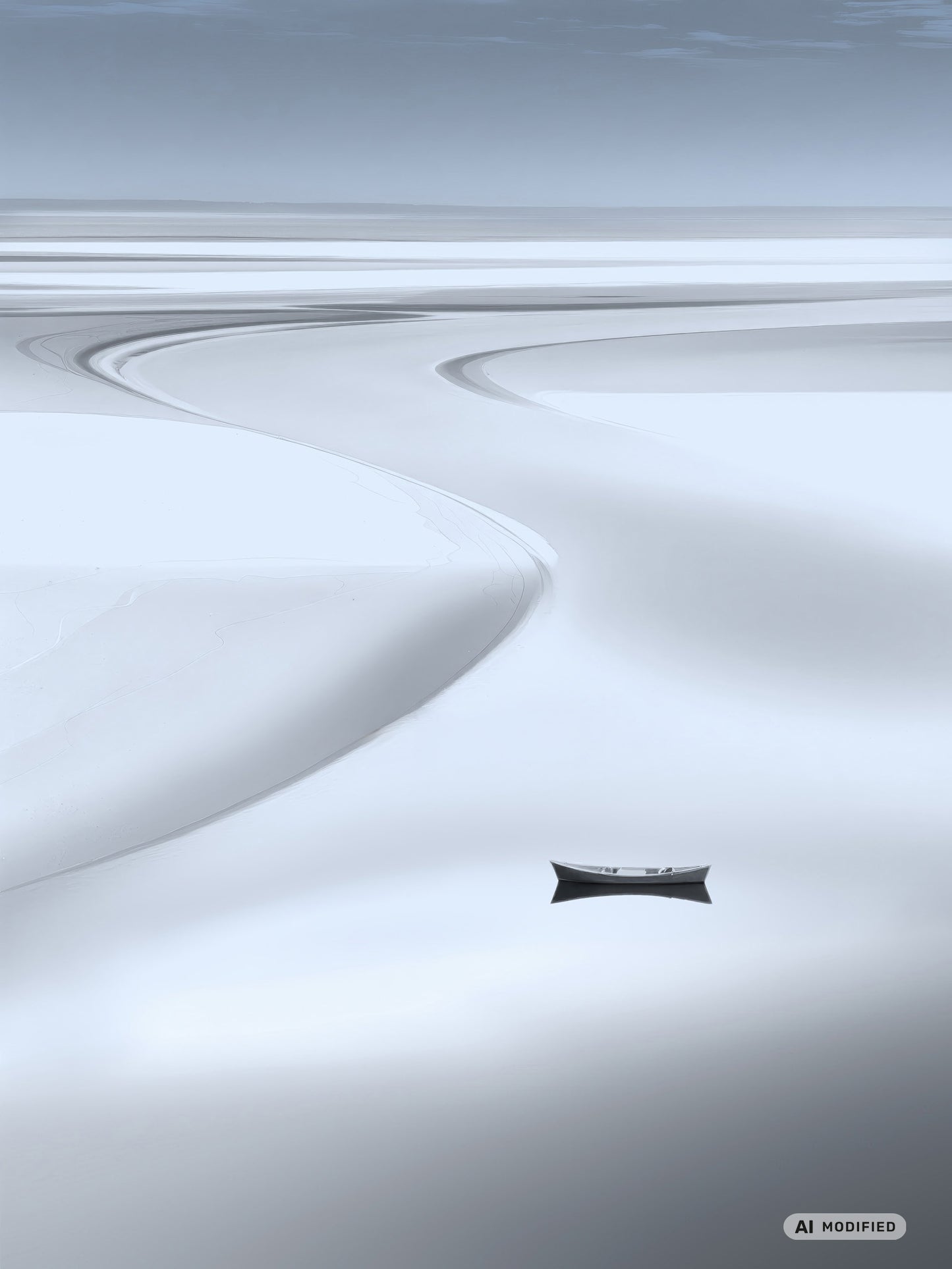 Boot im Wattenmeer—Wandkunst, Fine Art Print, Leinwand, Acryldruck