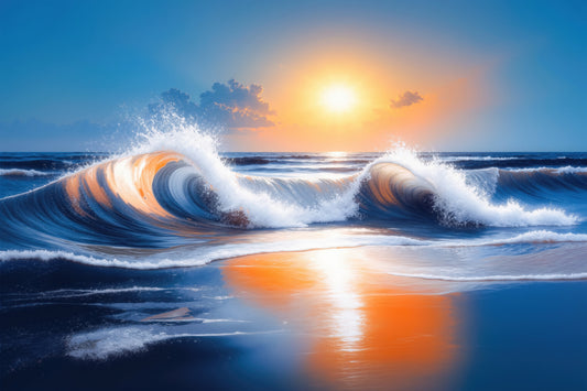 Vagues lumineuses—Art mural, Impression d'art, Toile, Impression acrylique, Alu-Dibond