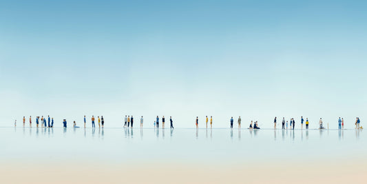 Menschen am Strand-01-21—Wandkunst, Fine Art Print, Leinwand, Acryldruck, Alu-Dibond