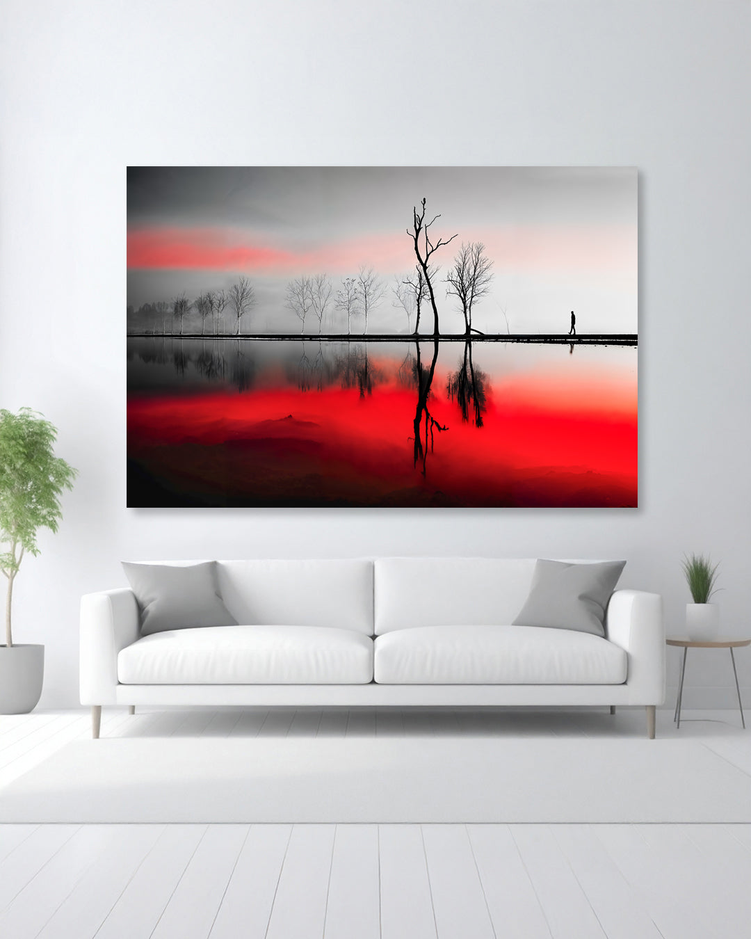 Stilles Ufer-01, Surrealer Leinwanddruck – Emotionale Küstenlandschaft