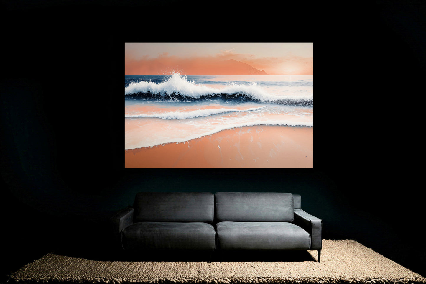 Brandung in Pastell—Wandkunst, Fine Art Print, Leinwand, Acryldruck, Alu-Dibond