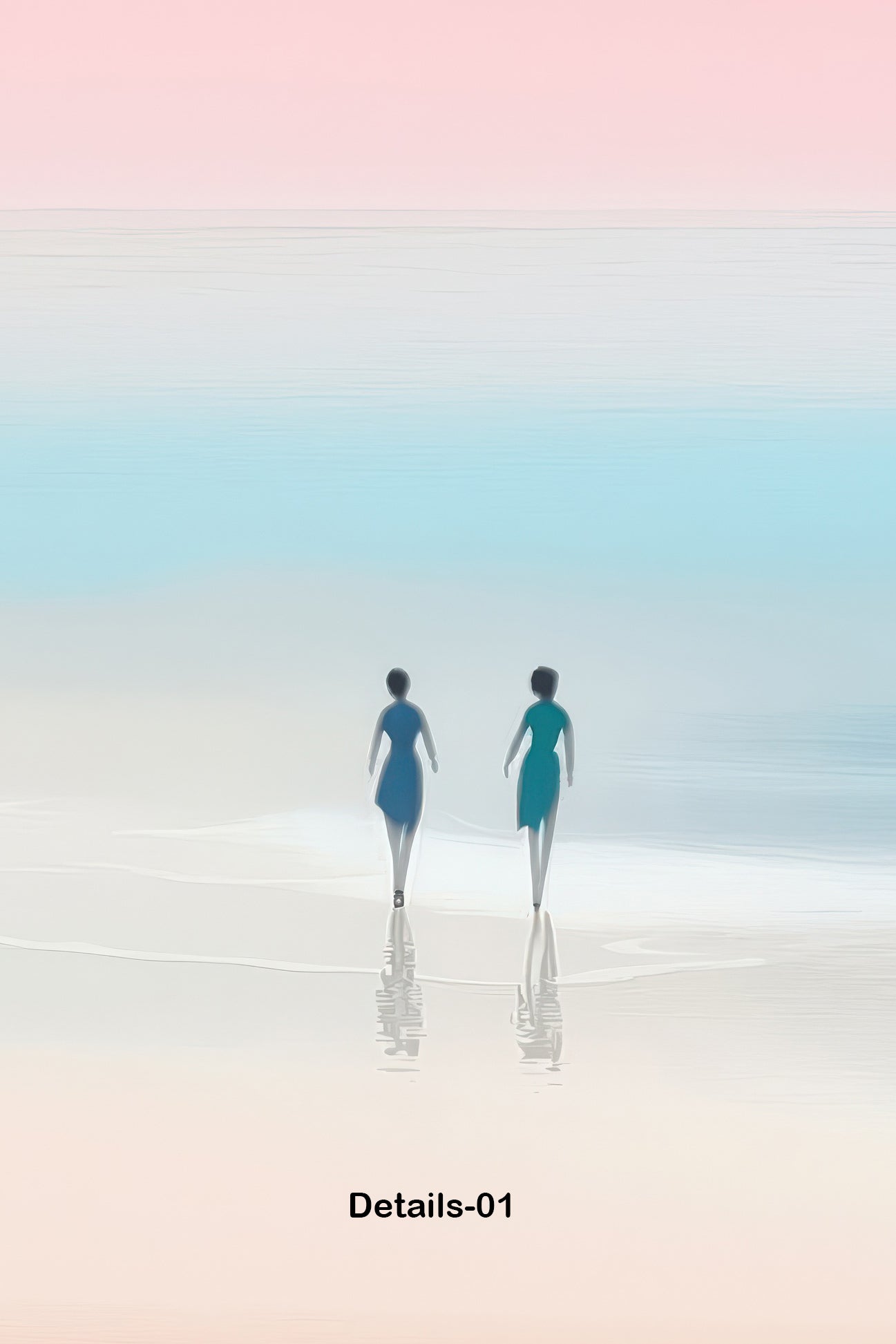 Two Women by the Sea—Wall Art, Fine Art Print, Canvas, Acrylic Print, Aluminum Dibond