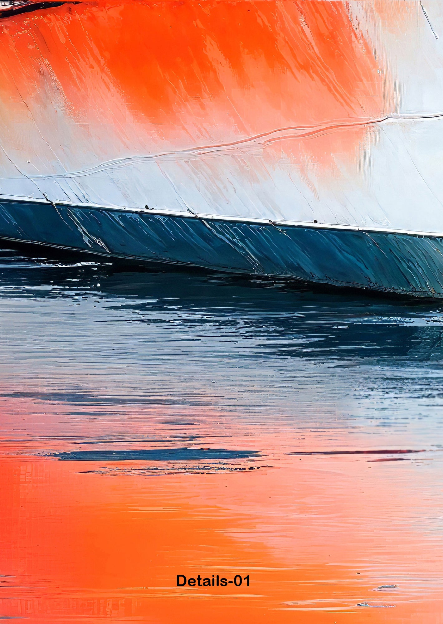 Reflet de l'eau Coque de bateau-01—Art mural, Impression Fine Art, Toile, Impression Acrylique, Alu-Dibond