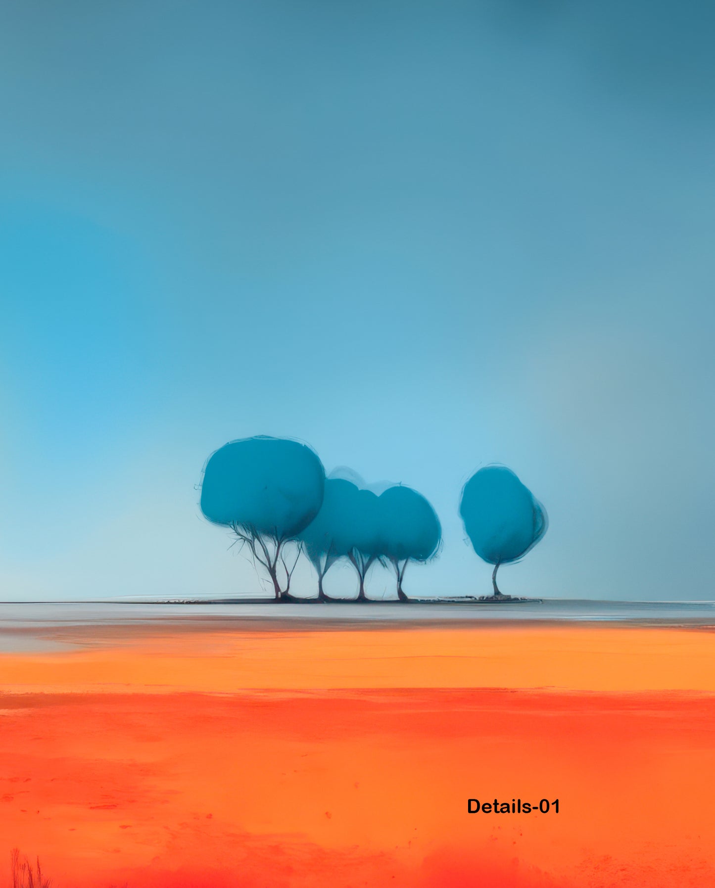 Blauer Halt am roten Ufer—Wandkunst, Fine Art Print, Leinwand, Acryldruck, Alu-Dibond