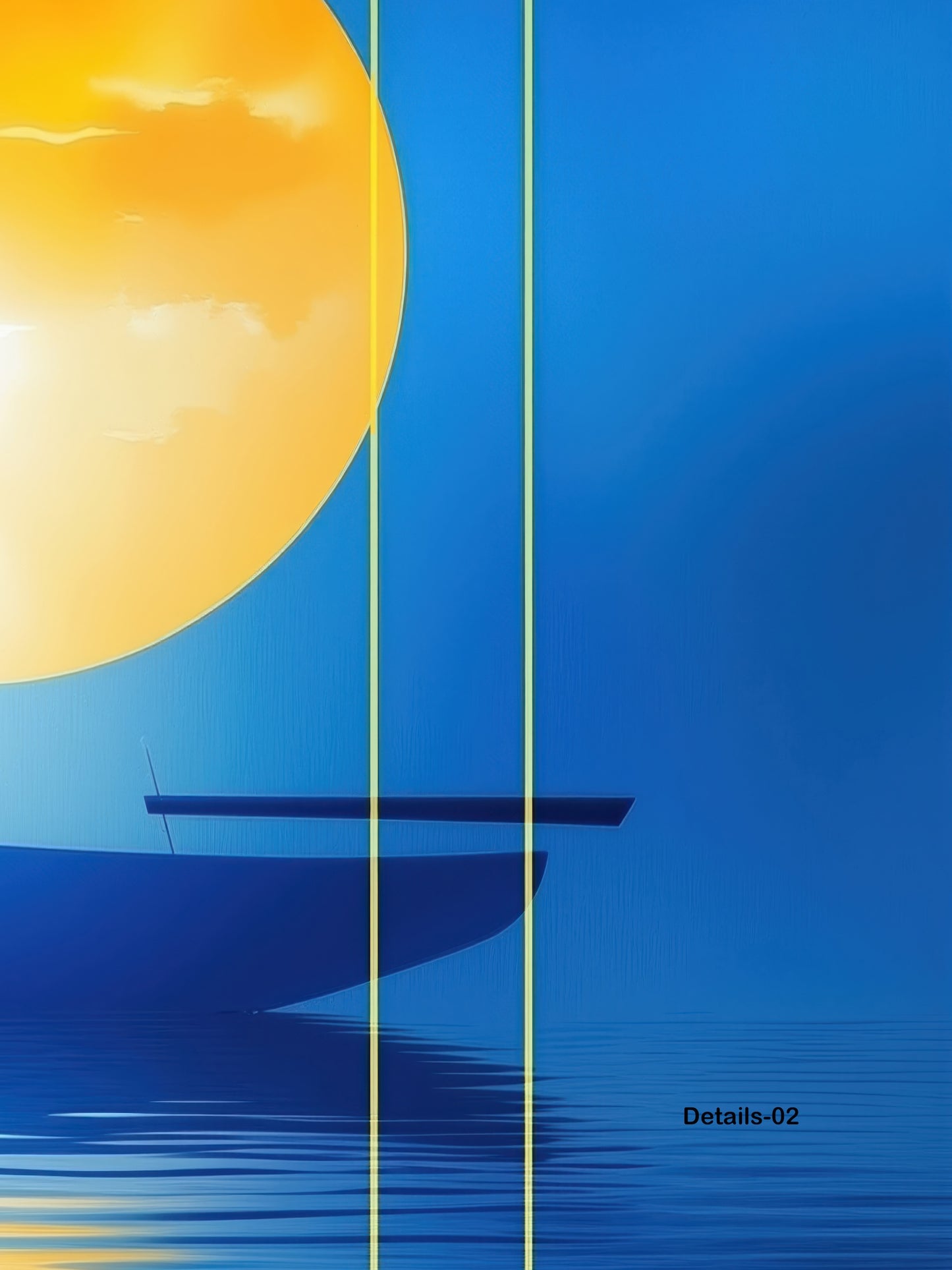 Segel im goldenen Kreis—Wandkunst, Fine Art Print, Leinwand, Acryldruck, Alu-Dibond